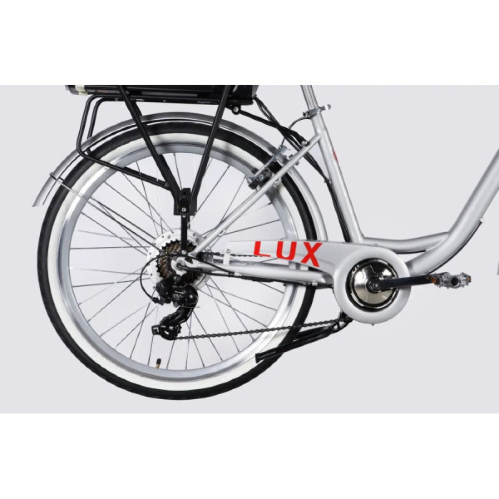 Електровелосипед Dorozhnik 26" eLUX Vbr FR рама-17" 36B 13А*г 500Вт 2026 срiблястий (ELB-D-26-297)