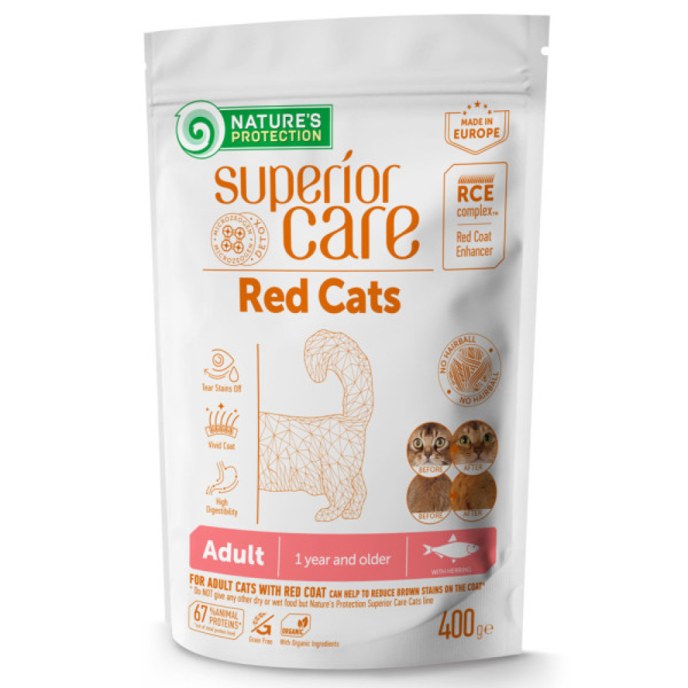 Сухий корм для кішок Nature's Protection Superior Care Red Cats Grain Free Herring 400 г (NPSC47781)