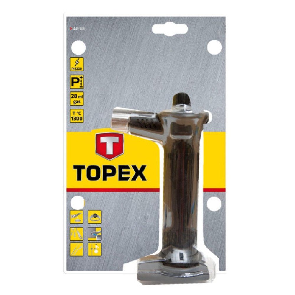 Паяльник газовий TOPEX 1300°C паливо 28мл п’єзозапалювання