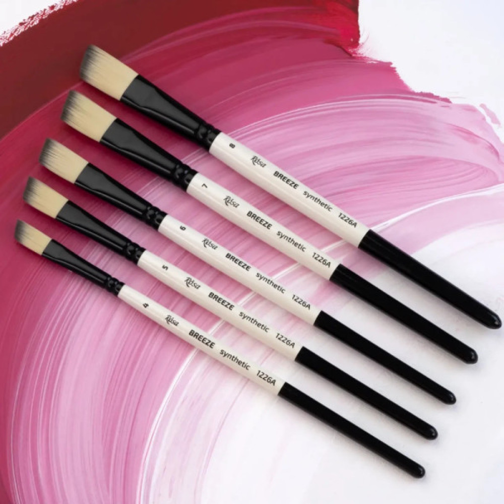 Пензлик для малювання Rosa Синтетика овальна, BREEZE 1226FR, №1 (4823098535652)