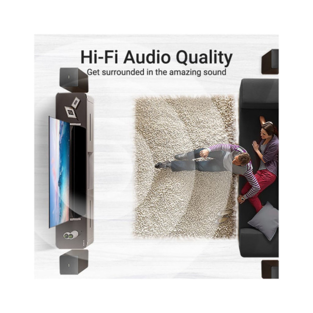 Кабель мультимедійний HDMI M to HDMI M 1.0m 8K cotton braided black Vention (AAUBF)