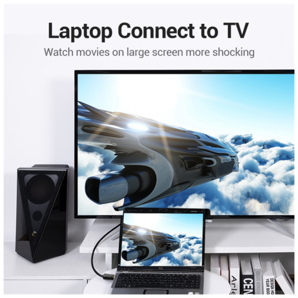 Кабель мультимедійний HDMI M to HDMI M 1.0m 8K cotton braided black Vention (AAUBF)