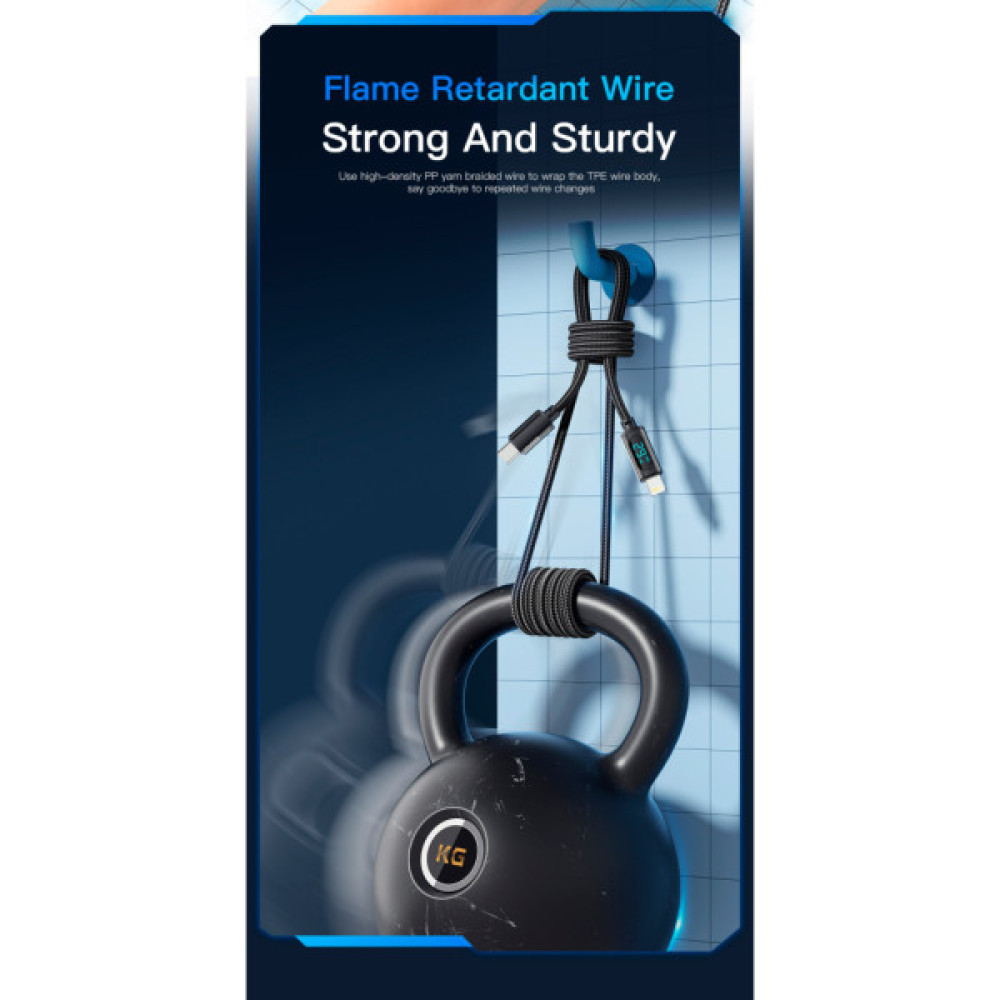 Дата кабель USB-C to Lightning 1.0m 29W LED black Essager (EXCTL-XY01-P)