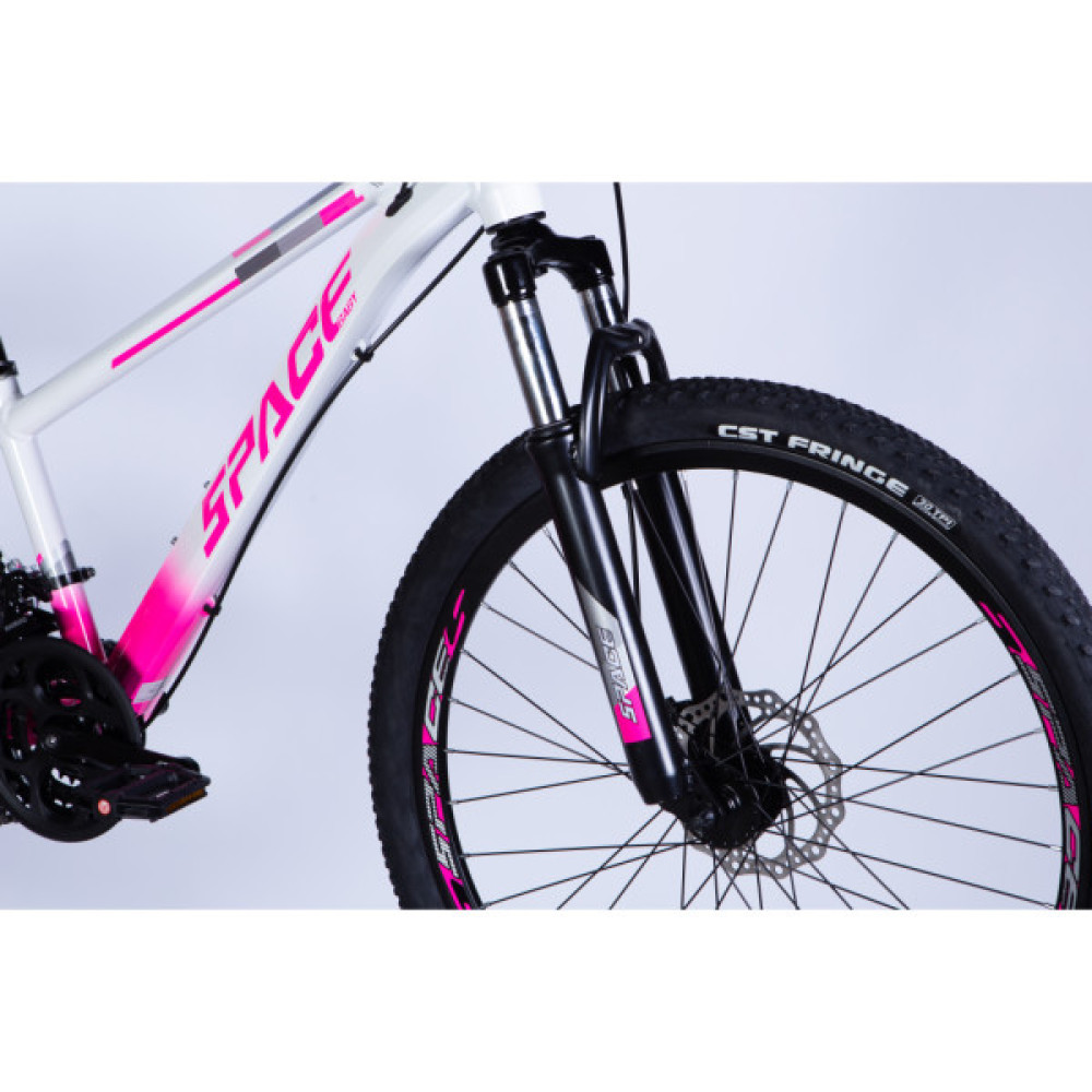 Велосипед Space 26" MERCURY DD FR рама-13" AL 2026 біло-рожевий (OPS-SP-26-085)
