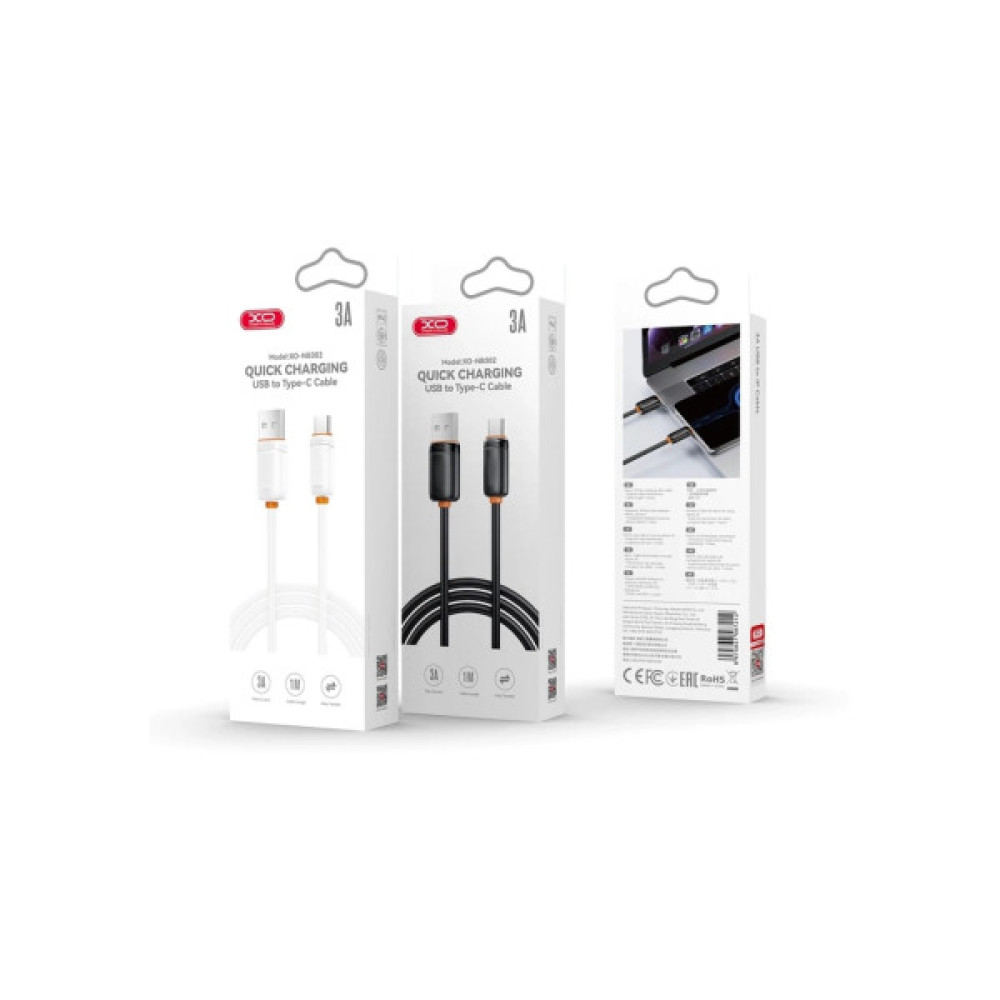 Дата кабель USB 2.0 AM to USB-C 1.0m 3A black XO (NB302-AC.black)
