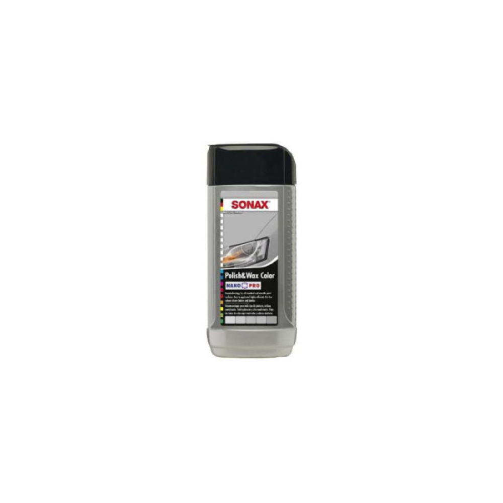 Автополіроль Sonax з воском кольоровий сірий (250мл) NanoPro (296341)