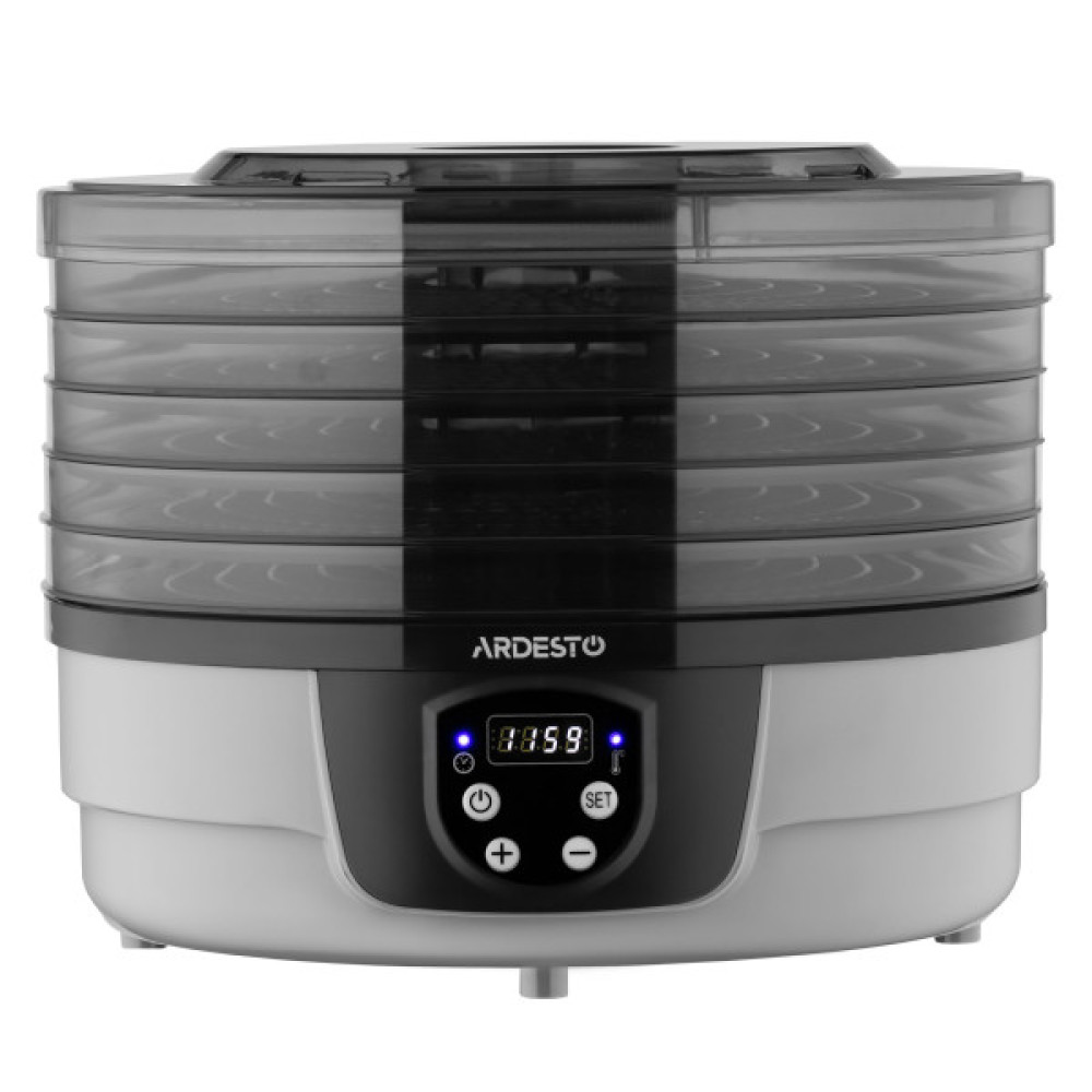 Сушарка для продуктів ARDESTO FDB-532TTC, 250Вт, піддонів -5x3см, діаметр-32см, макс-70°С, таймер, електр. управління, пластик , білий
