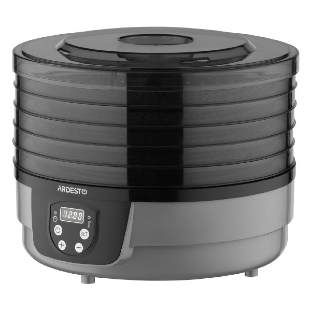 Сушарка для продуктів ARDESTO FDB-532TTC, 250Вт, піддонів -5x3см, діаметр-32см, макс-70°С, таймер, електр. управління, пластик , білий