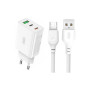 Зарядний пристрій XO L101 PD + QC3.0 (1USB/2Type-C/20W) + USB - MicroUSB White (XO-L101-WH) Зарядний пристрій XO L101 PD + QC3.0 (1USB/2Type-C/20W) + USB - MicroUSB White (XO-L101-WH)