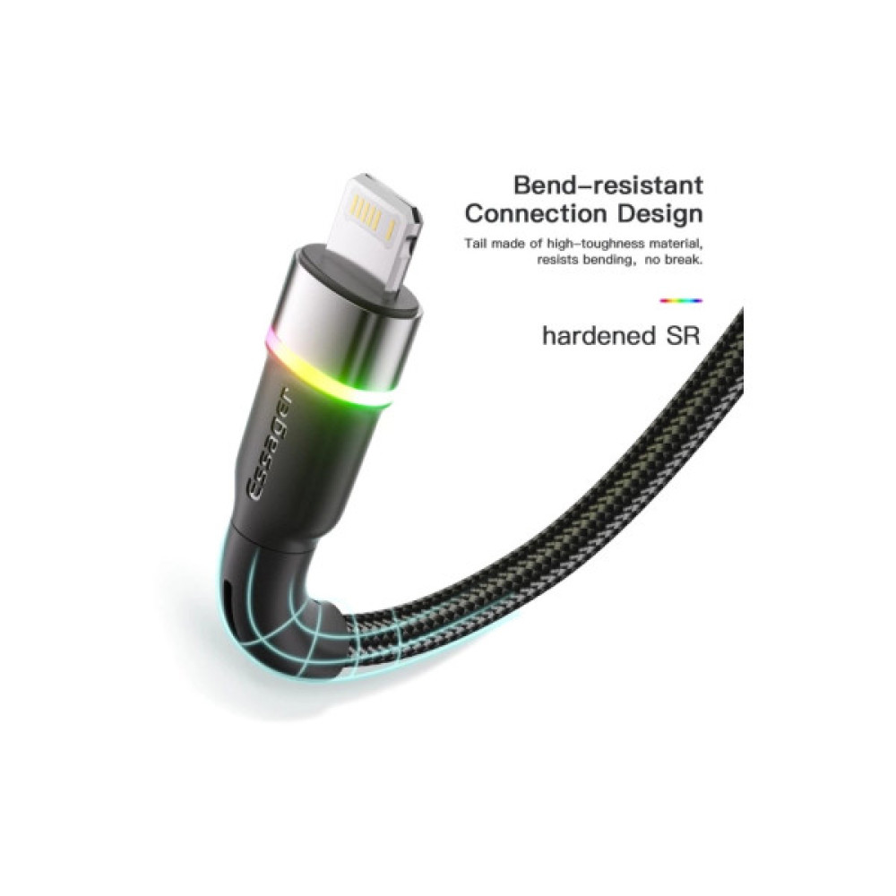 Дата кабель USB 2.0 AM to Lightning 1.0m 2.4A black Essager (EXCL-XCD01)