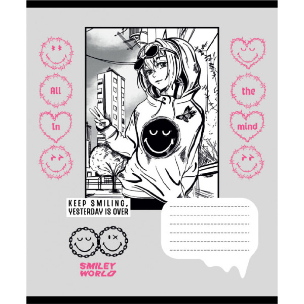 Зошит Yes Smiley World Anime А5 48 аркушів клітинка (767654)
