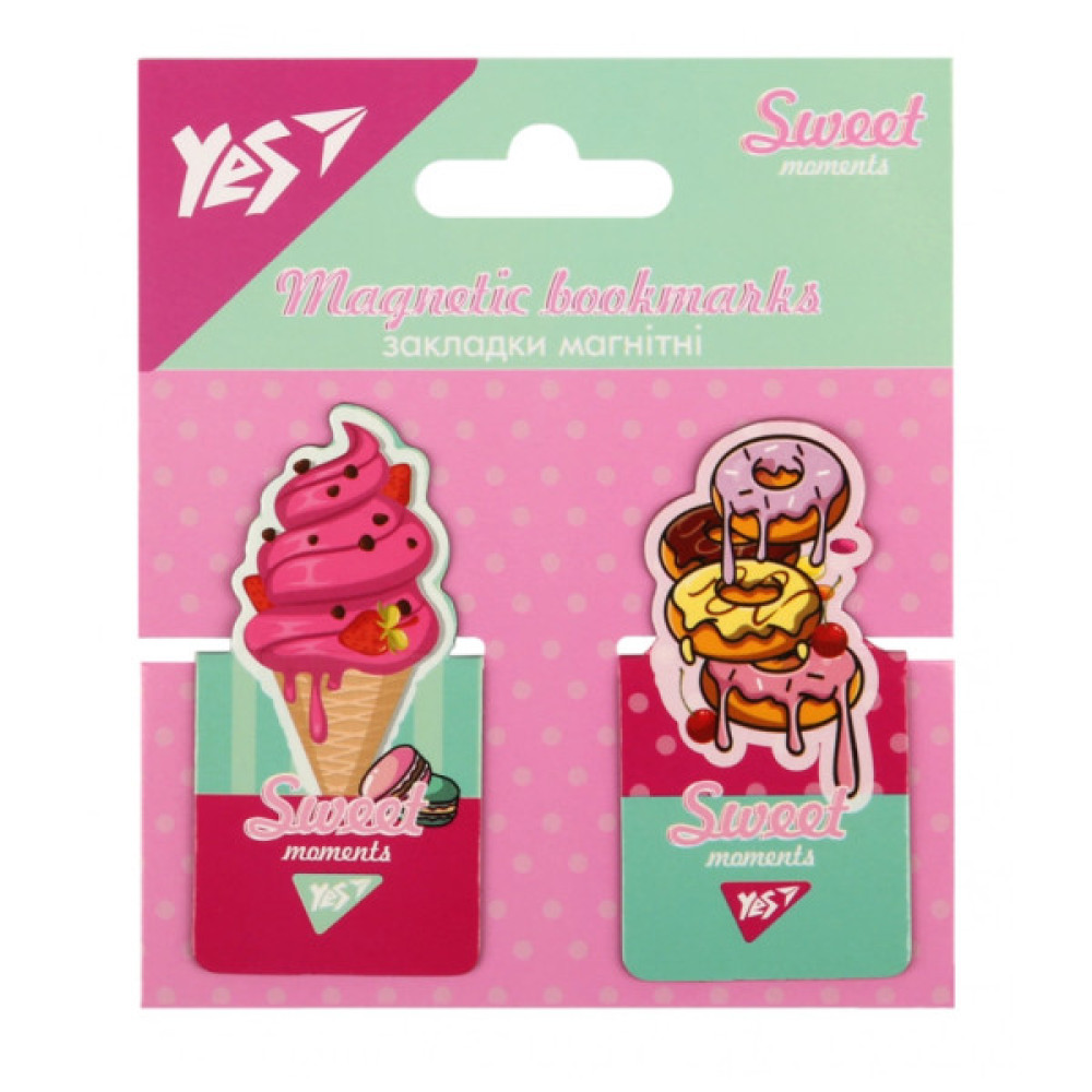 Закладки для книг Yes магнітні Sweet Cream, висікання, 2 шт (708401)