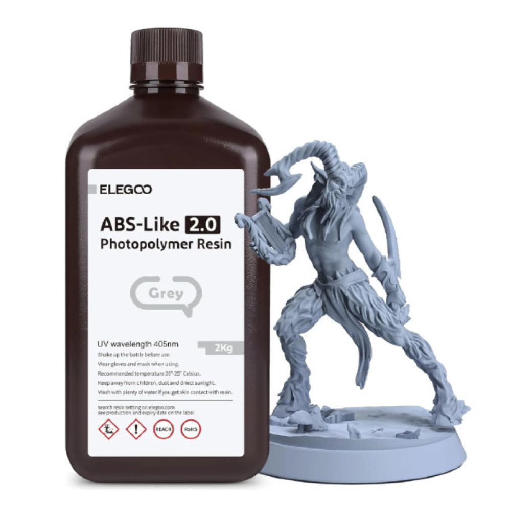 Фотополімерна смола ELEGOO Resin, ABS-like 2.0 2кг, gray (50.103.0125)