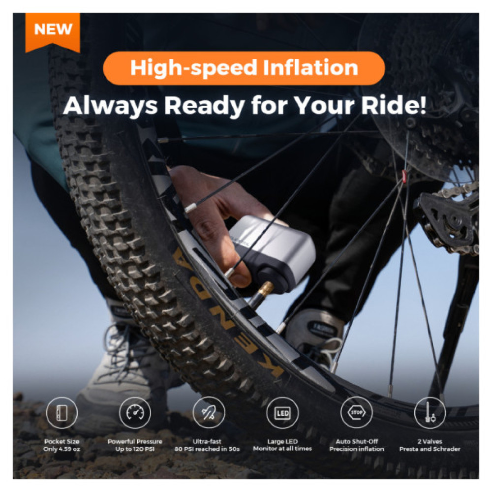 Велосипедний насос Flextail Tiny Bike Pump Pro 120 PSI (6975755967455)
