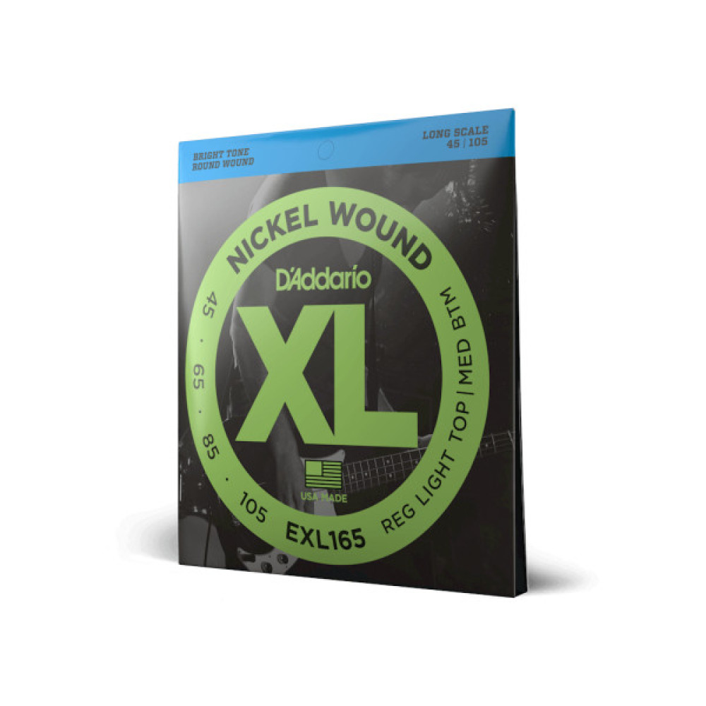 Струни для гітари D'Addario XL Nickel Wound Bass Reg Light Top / Med Bottom (45-105) (EXL165)