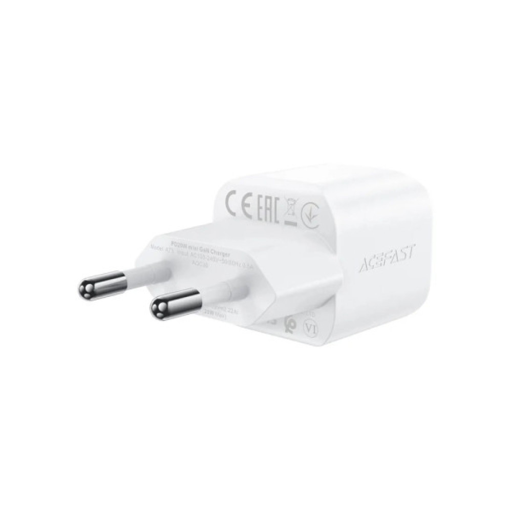 Зарядний пристрій Acefast USB-C 20W Gan A73 mini + USB-C cable Fast Charger White (6974316282655)