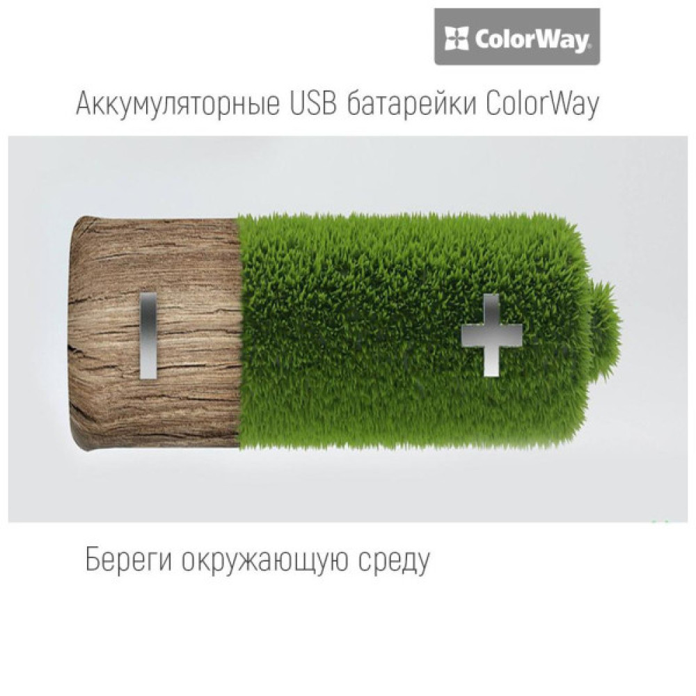 Акумулятор ColorWay AA USB 1200 mAh 1.5V R6 * 2 (CW-UBAA-02)