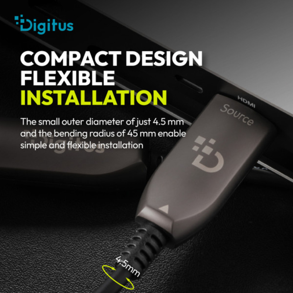 Кабель мультимедійний HDMI M to HDMI M 50.0m V2.1 8K60Hz AOC 48Gbps black Digitus (AK-330126-500-S)
