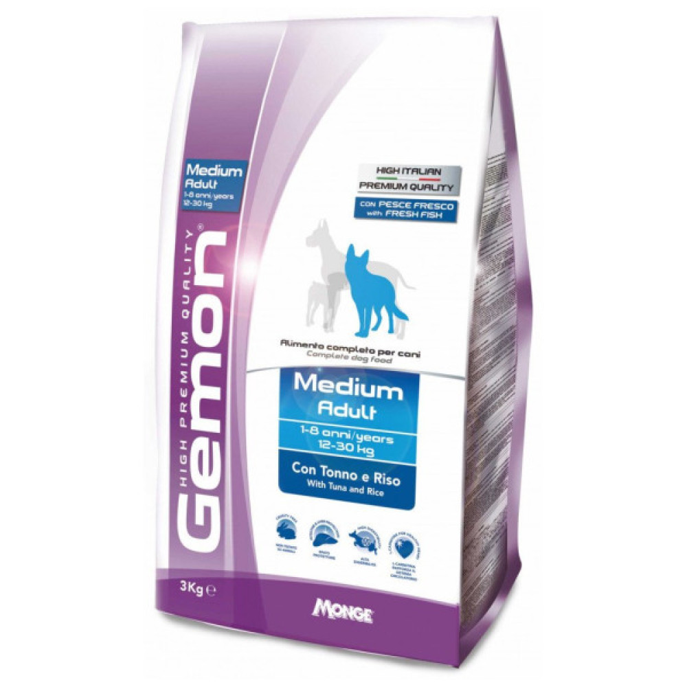 Сухий корм для собак Gemon Dog Medium adult тунець з рисом 3 кг (8009470386098)