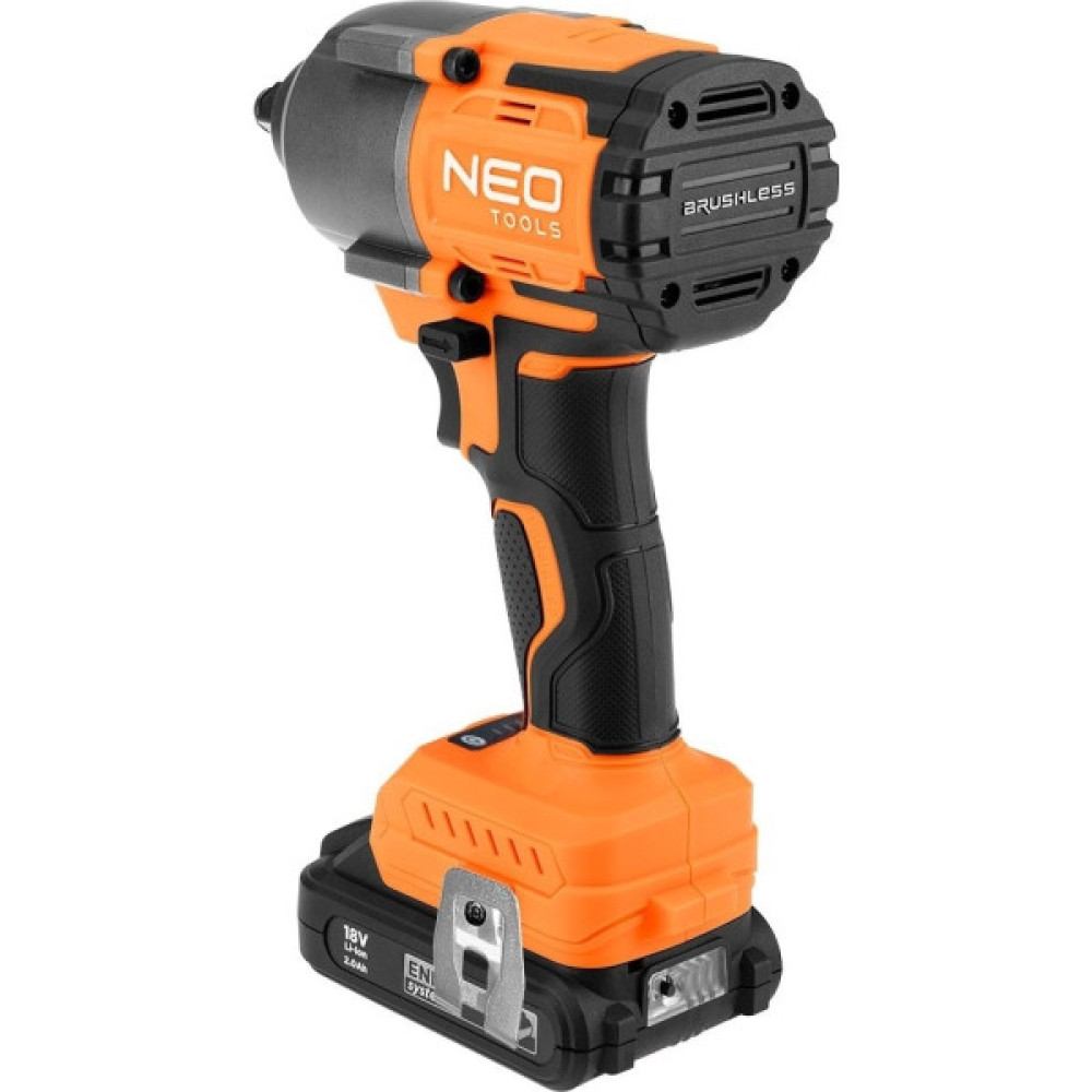 Гайковерт ударний Neo Tools Energy+ 18В 850Нм 2400об/хв 1/2" 3 швидкості 1.8кг без АКБ та ЗП