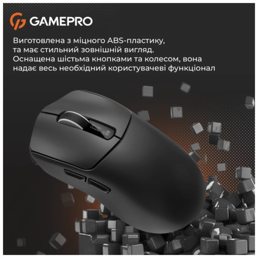 Мишка GamePro Genesis Ranker Wireless/Bluetooth/USB Black (GM012B)