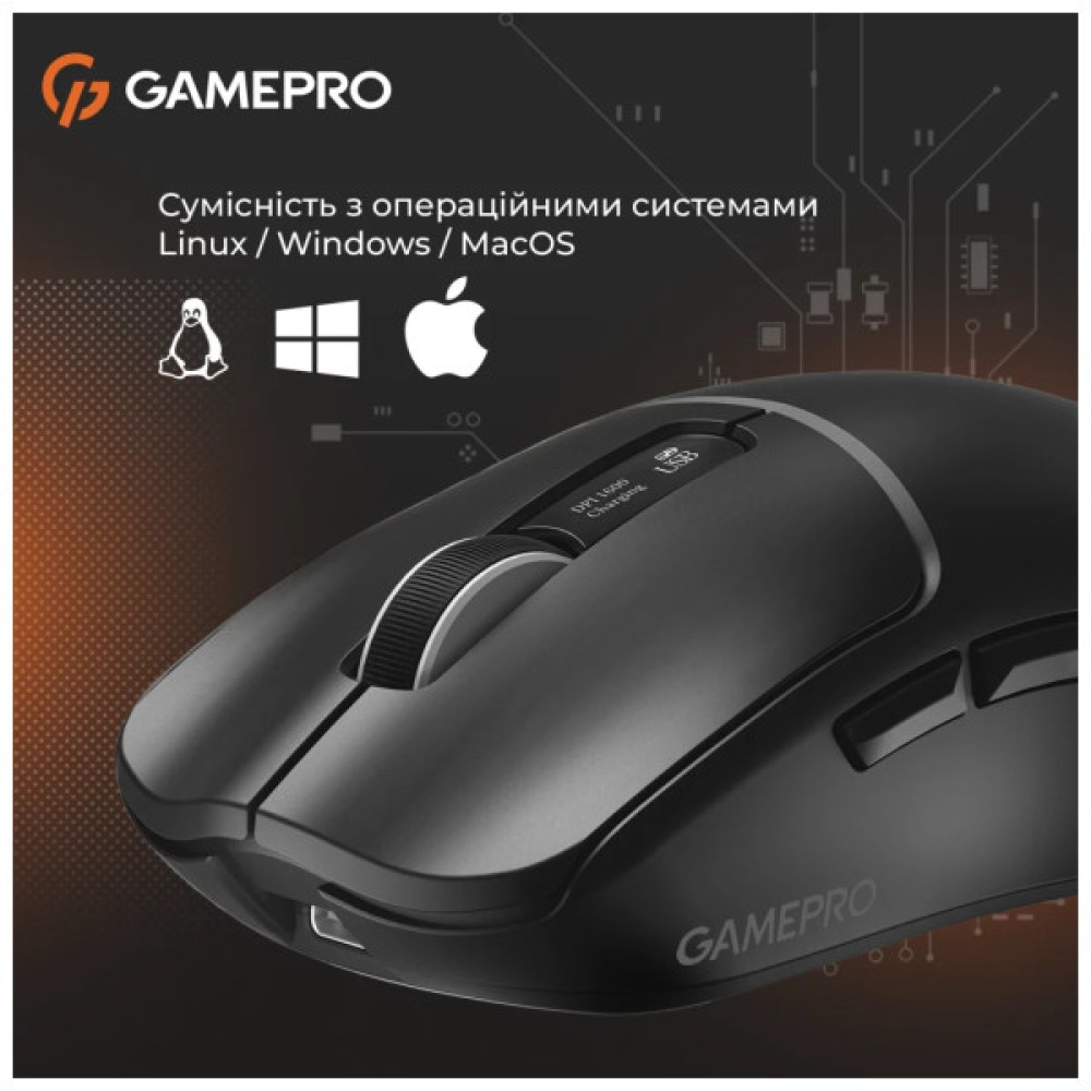 Мишка GamePro Genesis Ranker Wireless/Bluetooth/USB Black (GM012B)