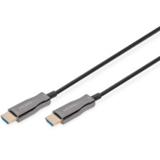 Кабель мультимедійний HDMI M to HDMI M 15m 4K AOC hybrid-fiber black Digitus (AK-330125-150-S)