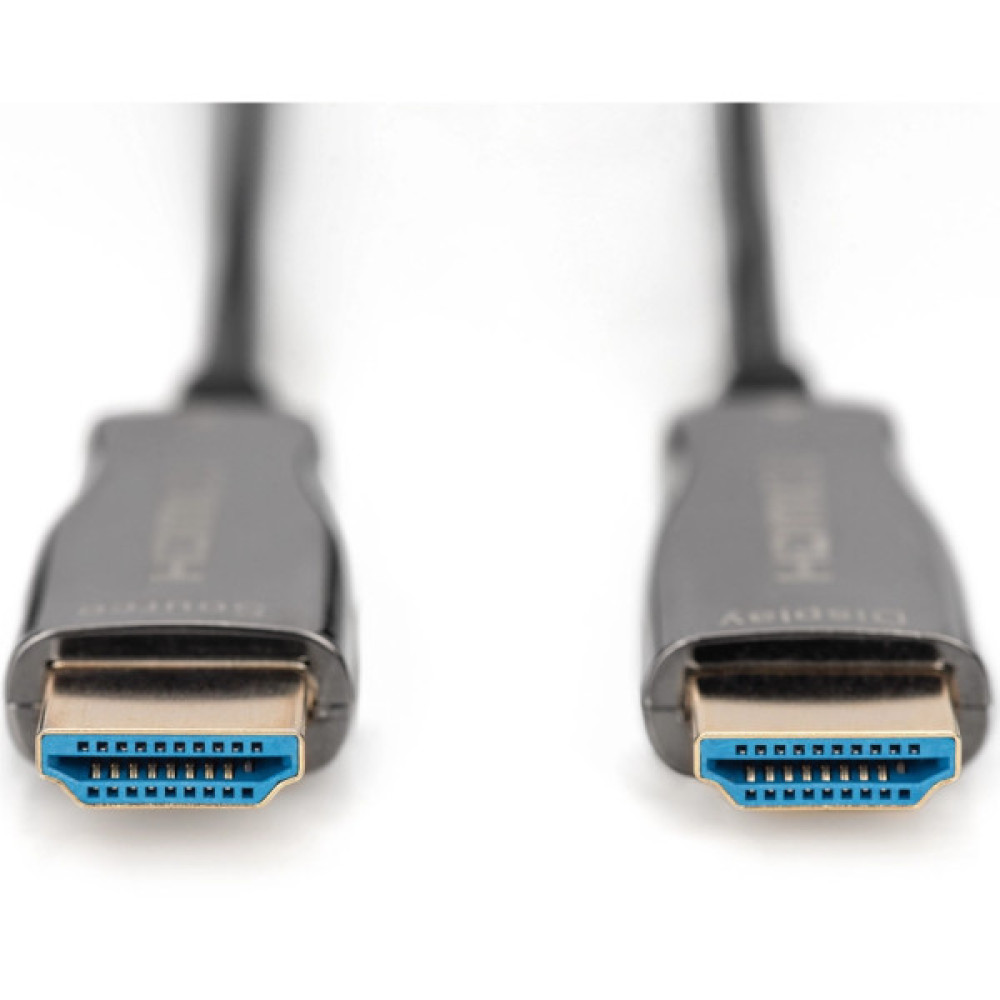 Кабель мультимедійний HDMI M to HDMI M 15m 4K AOC hybrid-fiber black Digitus (AK-330125-150-S)
