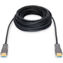 Кабель мультимедійний HDMI M to HDMI M 15m 4K AOC hybrid-fiber black Digitus (AK-330125-150-S)