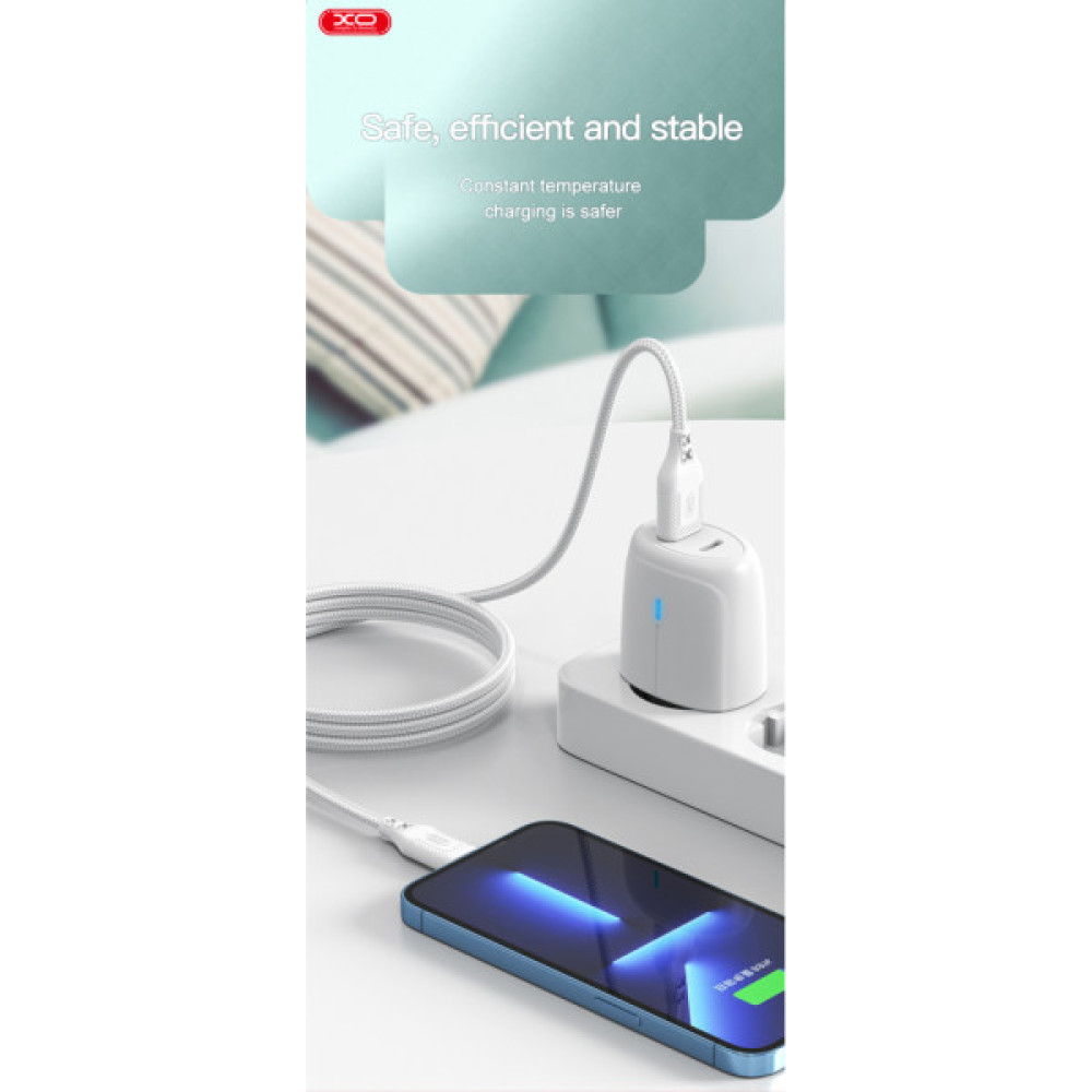 Дата кабель USB 2.0 AM to Micro 5P 1.0m braided white XO (NB235_M_White)
