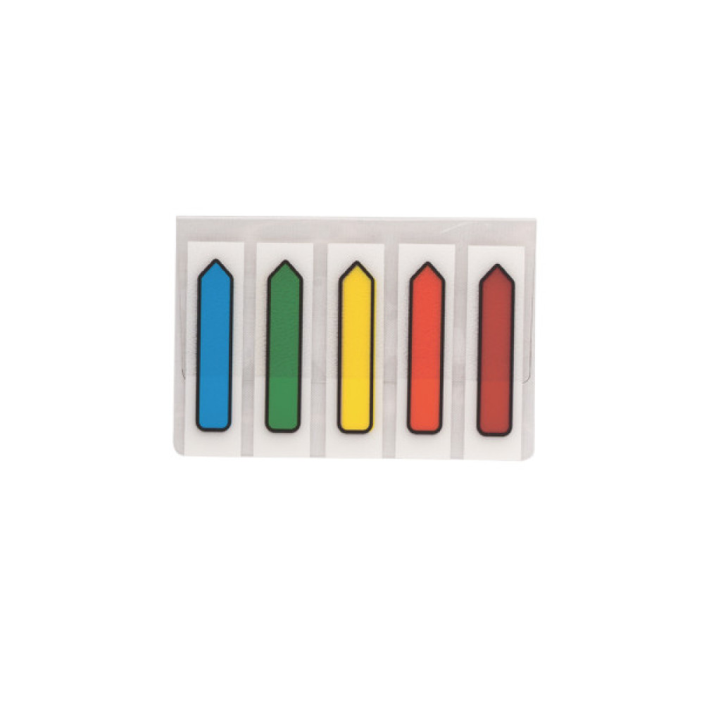 Стікер-закладка Buromax Стрілки Plastic bookmarks 45x12mm, 5*20 шт, neon (BM.2304-98)