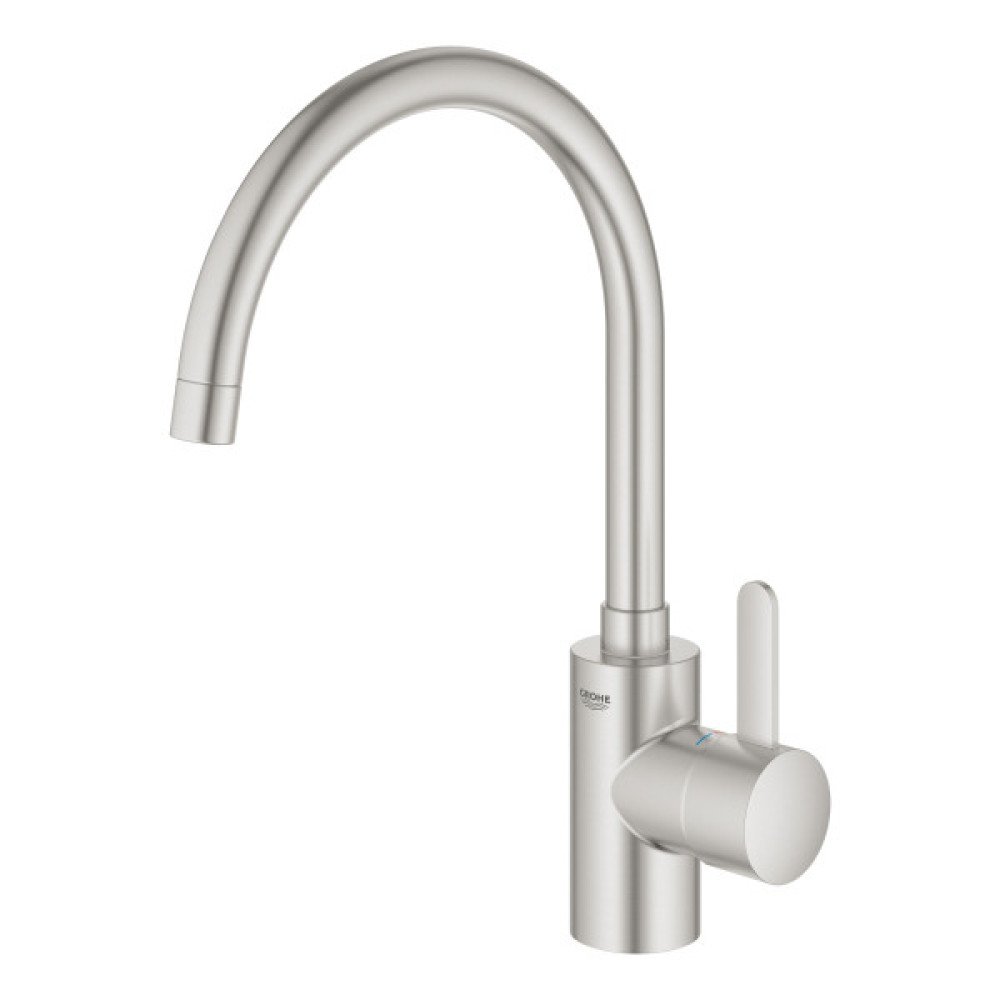 Змішувач для кухні Grohe Via Cosmo, довж.виливу - 224мм, поворотний, 1важіль, супер сталь