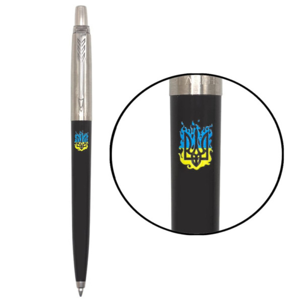 Ручка кулькова Parker JOTTER 17 Originals UKRAINE Black CT BP вогняний Тризуб (15632_T0316u)