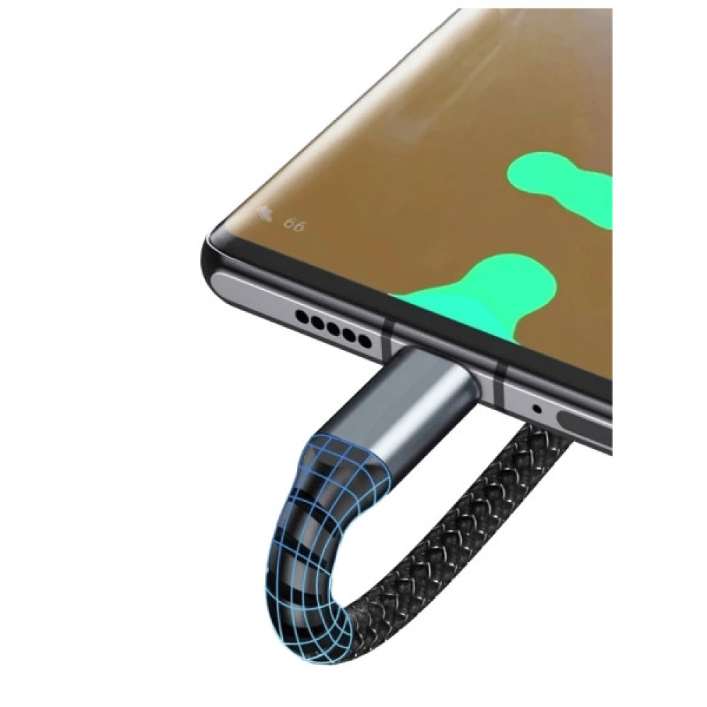 Дата кабель USB 2.0 AM to Lightning + Micro 5P + USB-C 1.2m 100W nylon black XoKo (SC-3100)