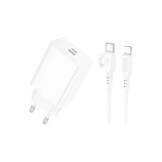 Зарядний пристрій BOROFONE USB-C PD20W + cable USB-C to Lightning white (6941991111419)