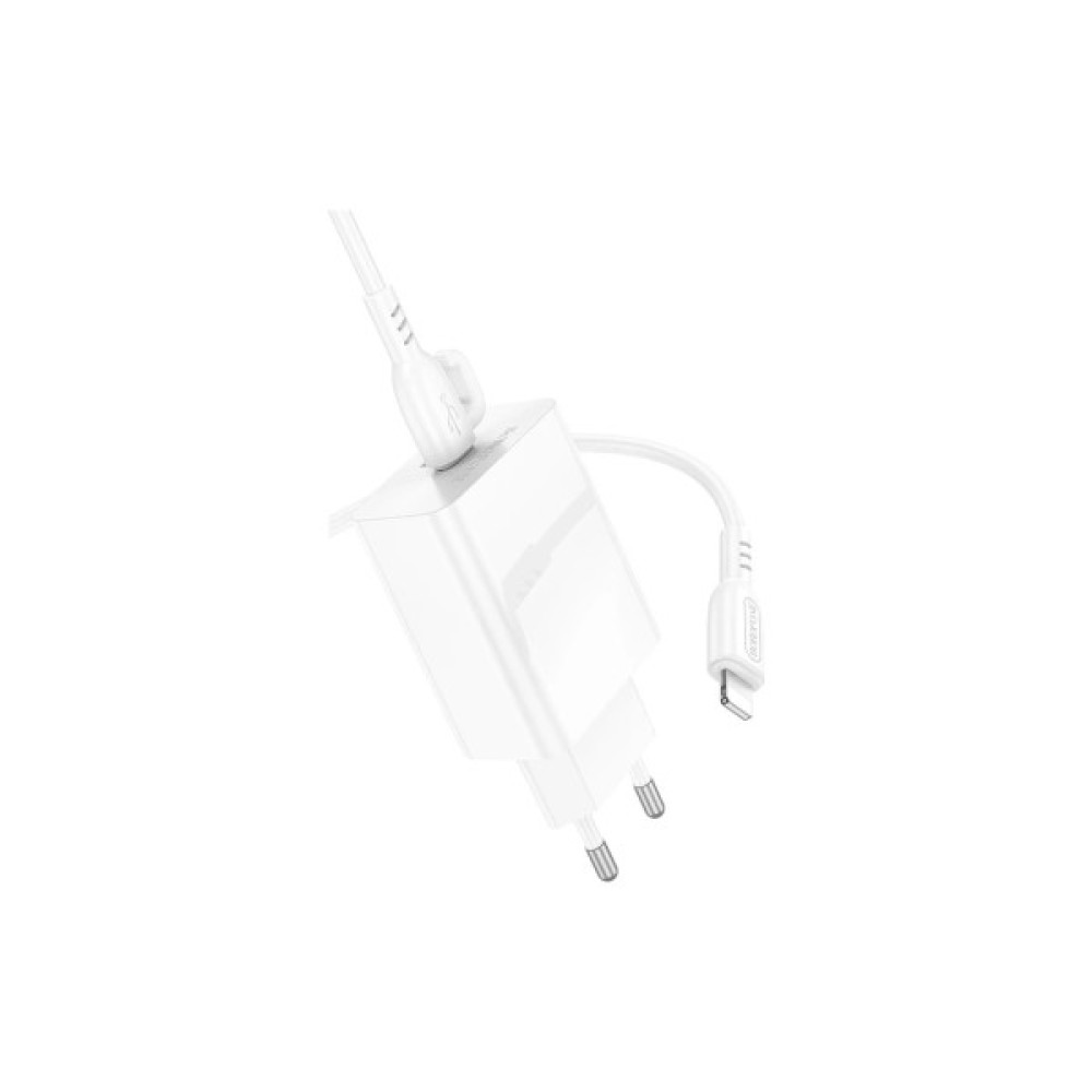 Зарядний пристрій BOROFONE USB-C PD20W + cable USB-C to Lightning white (6941991111419)