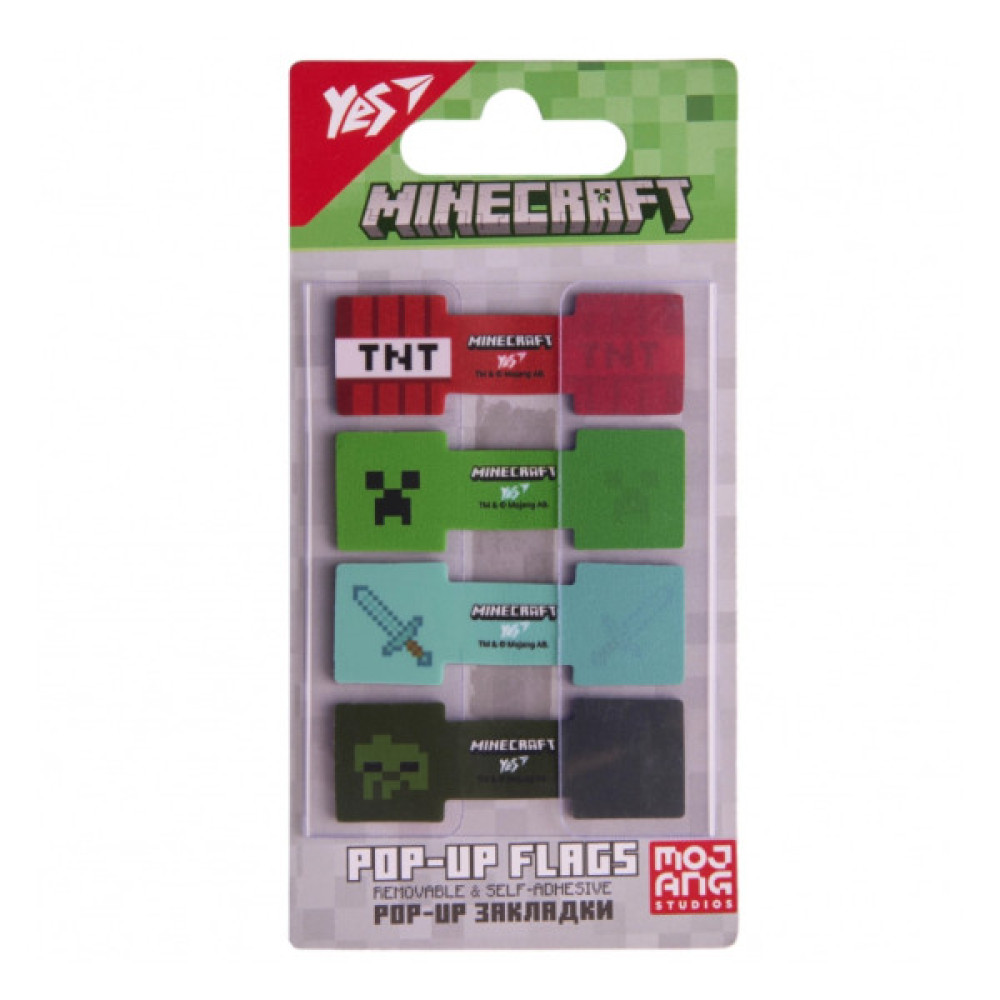 Стікер-закладка Yes Pop-up Minecraft пластик 80 шт (170441)