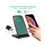 Зарядний пристрій Choetech 15W Fast Wireless Charging Stand 2coils black (T555-F-BK) Зарядний пристрій Choetech 15W Fast Wireless Charging Stand 2coils black (T555-F-BK)