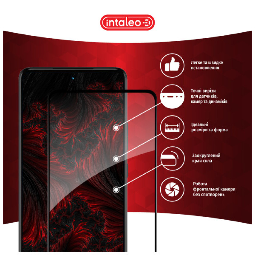 Скло захисне Intaleo Full Glue Moto G72 Black (1283126582998)