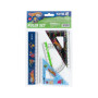 Лінійка Kite набір: лінійка 15 см, 2 косинця, транспортир Hot Wheels (HW25-282)
