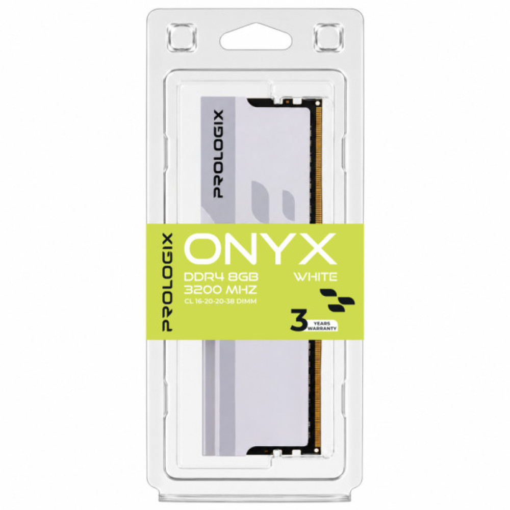 Модуль пам'яті для комп'ютера DDR4 8GB 3200 MHz Onyx White Prologix (PRO8GB3200YW4)