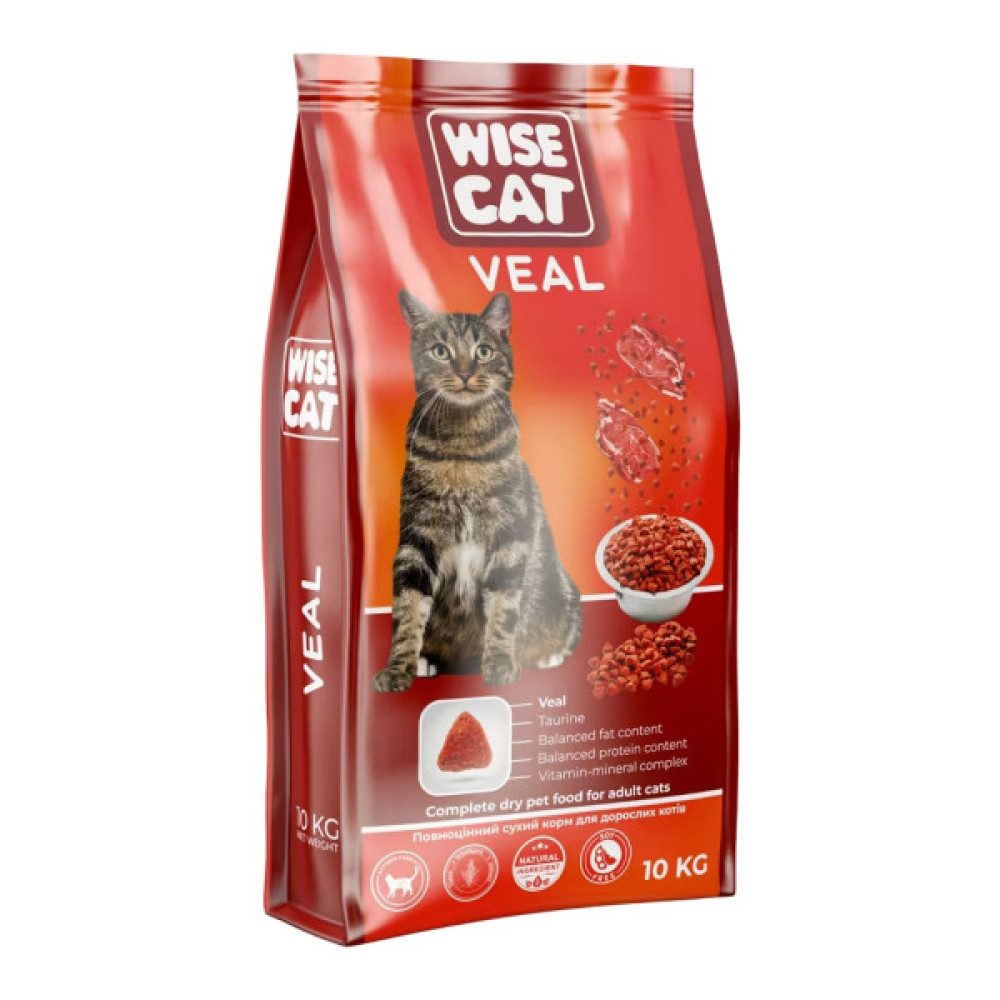Сухий корм для кішок Wise Cat Veal 10 кг (4820111141586)