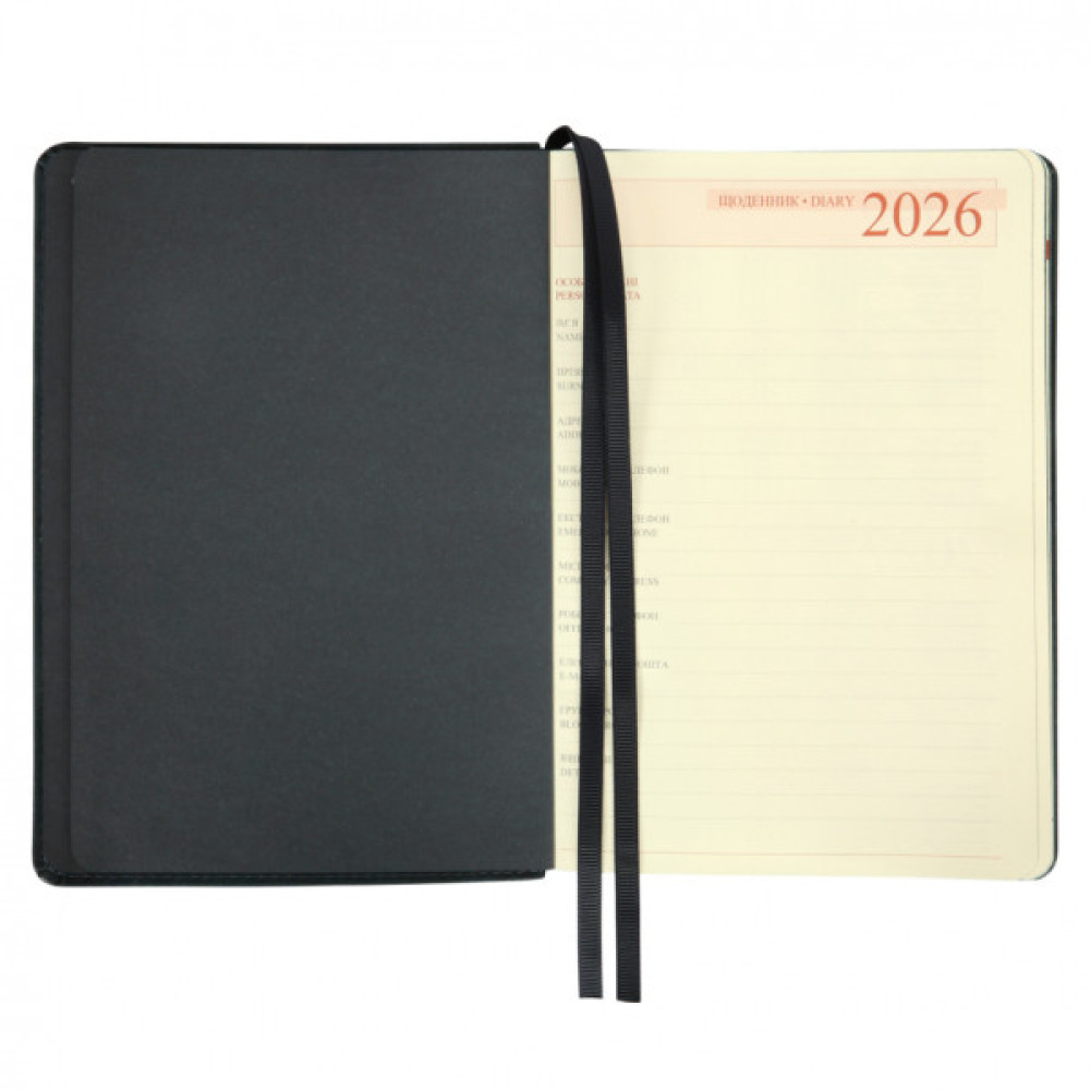 Тижневик Leo planner А5 датований 2026 "Case", інтегральний, темний смарагд, 368 сторінок (252660)