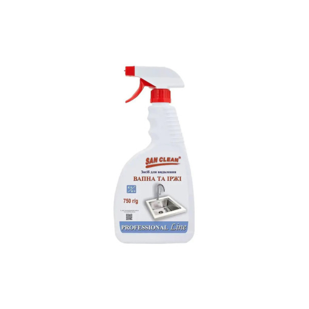 Спрей для чищення ванн San Clean Prof Line для видалення вапна та іржі 750 г (4820003544129)