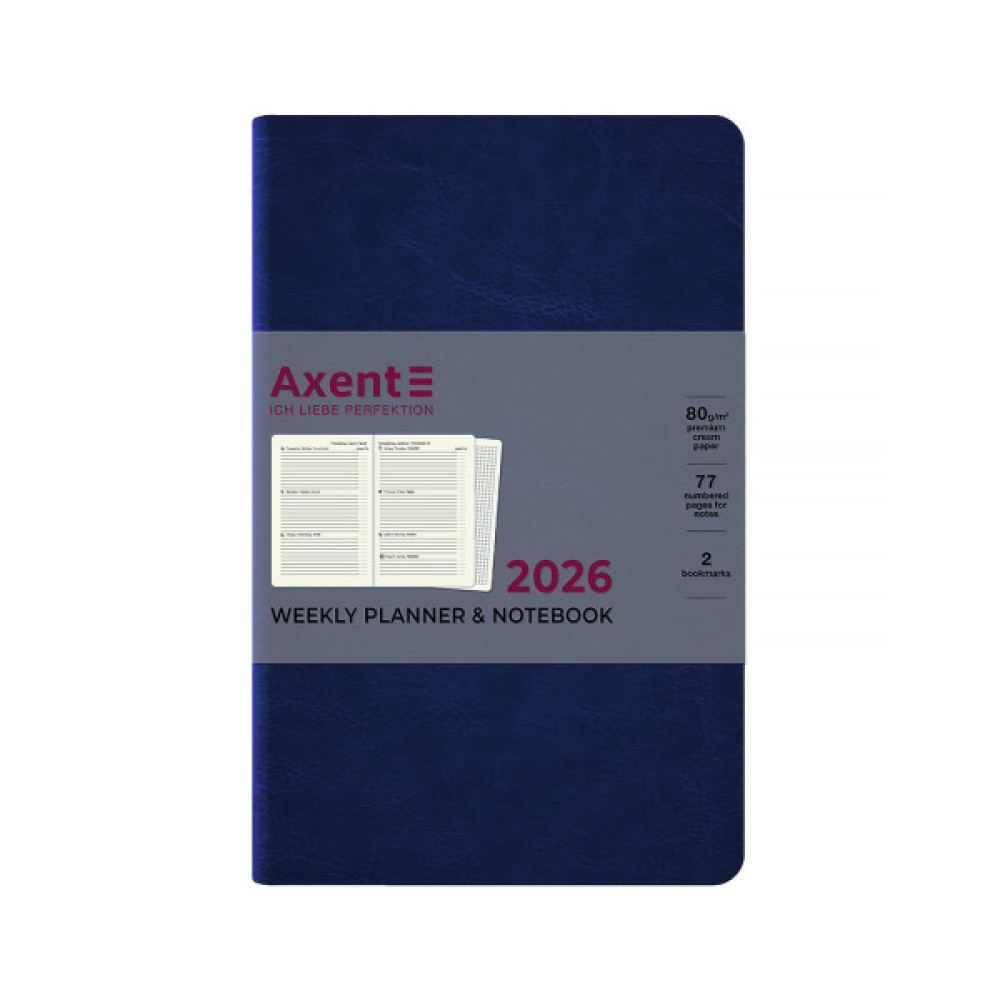 Тижневик Axent датований 2026 Partner City Soft 125х195, синій (8521-26-02-A)