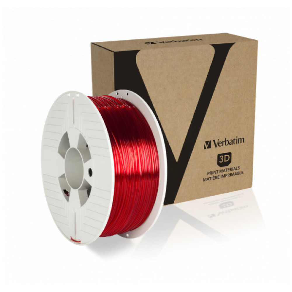 Пластик для 3D-принтера Verbatim PETG, 1.75 мм, 1 кг, red-transparent (55054)