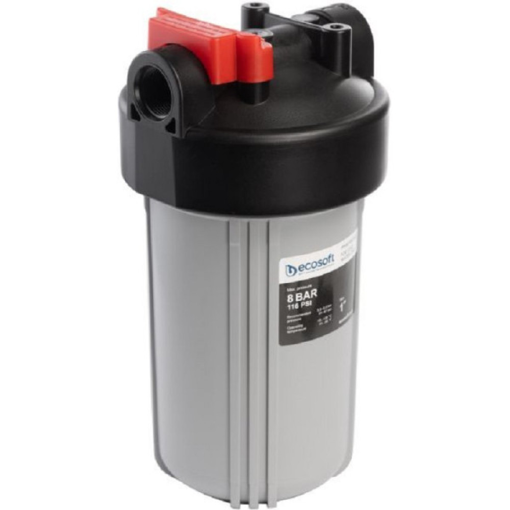 Фільтр магістральний Ecosoft ВВ10, підключення 1", 2 ущільнювальні кільця, без картриджа