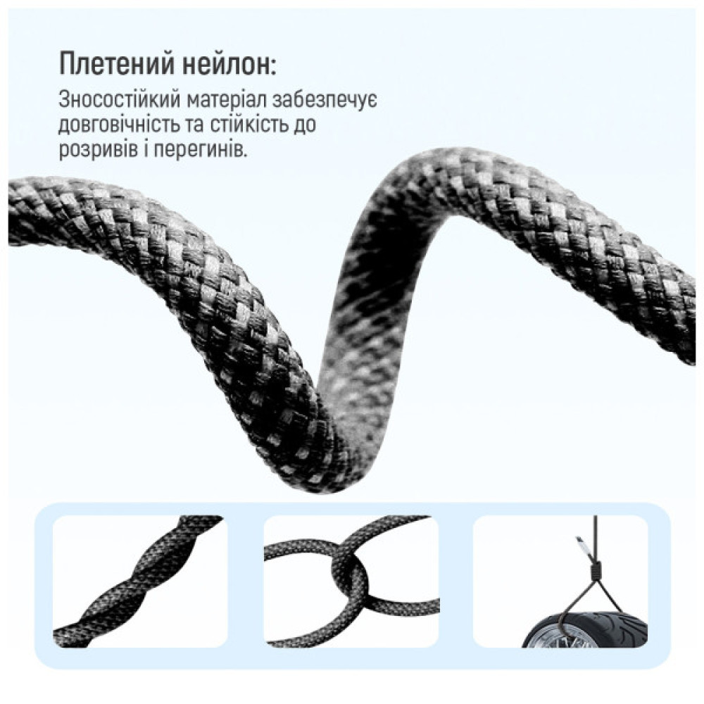 Дата кабель USB-C to USB-C 2.0m (braided cotton) (PD Fast Charging 60W) 3.0А black ColorWay (CW-CBPDCC068-BK)
