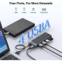 Концентратор Ugreen USB 3.0 to 4xUSB 3.2 Gen1 CM653 black (15548) Концентратор Ugreen USB 3.0 to 4xUSB 3.2 Gen1 CM653 black (15548)