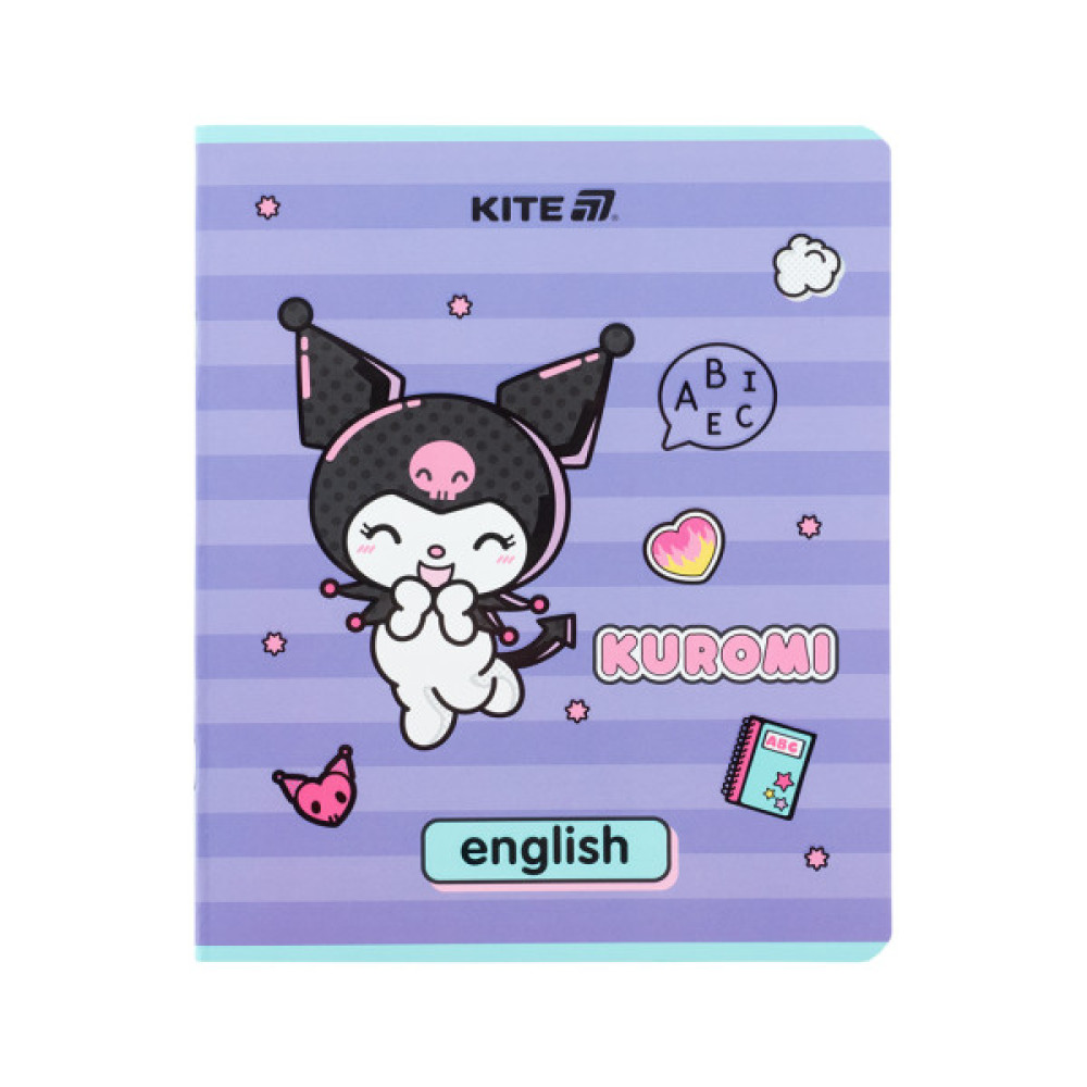 Зошит Kite предметний Kuromi 48 аркуші, лінія, английська мова (HK25-240-8)